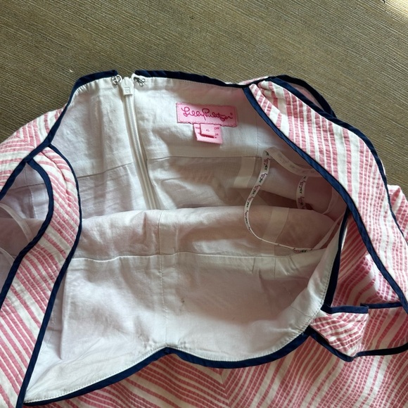 Lilly Pulitzer 6 Pink and White Chevron sundress summer beach - Picture 3 of 7